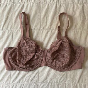 Women's Plus Size Lace Unlined Bra - Auden Lumbrook Mauve 40DDD